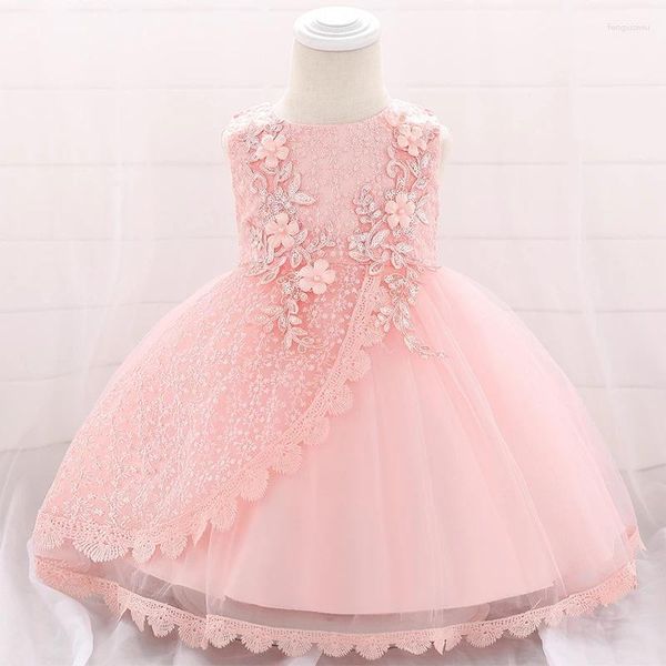 Vestidos de menina feitos à mão, roupas de batismo, vestido de batismo para bebê, casamento, presente de lantejoulas, aniversário, princesa