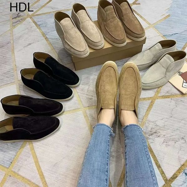 Lp Open Walk Suede Sneaker Sapatos Mulheres Sapatos De Couro Mens High Top Slip On Casual Andando Flats Classic Ankle Boot Luxury Designer Dress Piana Factory Footwear