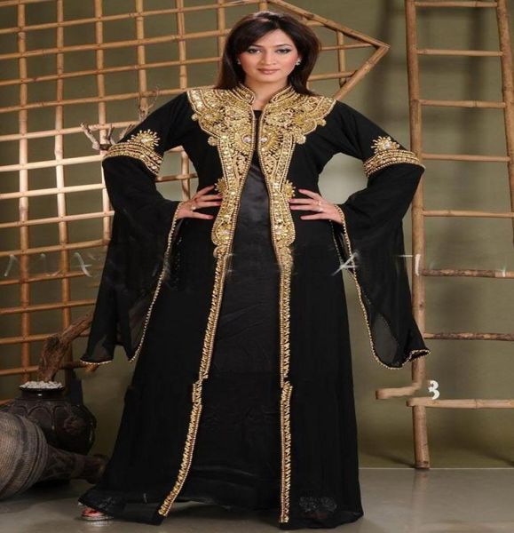 2020 Lange arabische Kristallperlen-islamische Kleidung für Frauen, Abaya in Dubai, Abaya-Kaftan, muslimisch-arabische Abendkleider, Party, Abschlussball, Go6563038