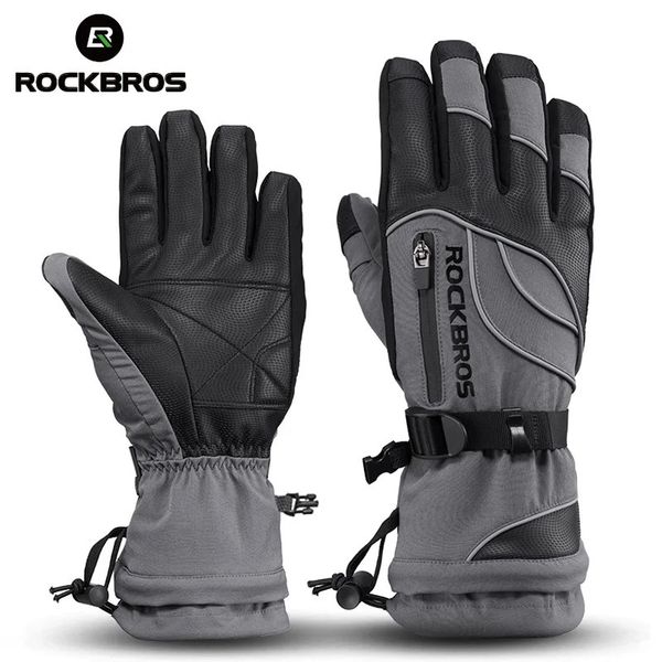 ROCKBROS -40 Graus Luvas de Ciclismo de Inverno Térmica À Prova D 'Água À Prova de Vento Mtb Bicicleta Luvas Para Esqui Caminhadas Snowmobile Motocicleta 240312