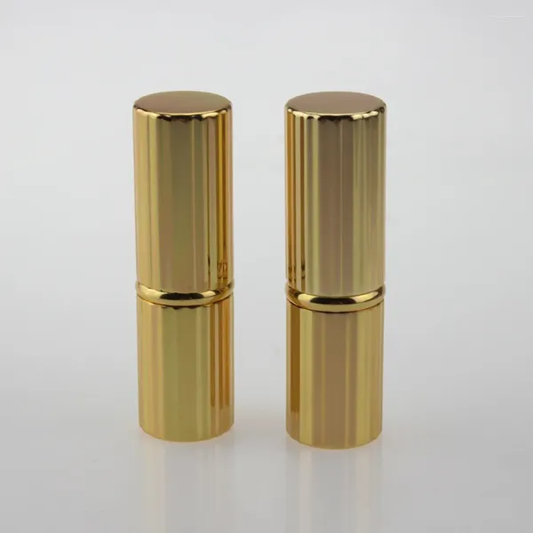 Garrafas de armazenamento 50 Pcs Atacado Ouro Vazio Forma Redonda Alumínio Lip Stick Tubo 4g Recipiente de Batom Dourado