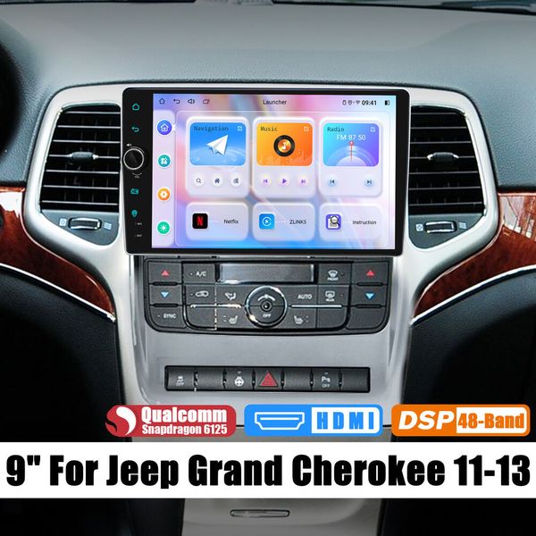 JOYING 9 дюймов для Jeep Grand Cherokee 2011-2013 Автомобильная стереосистема Android Auto Carplay BT GPS