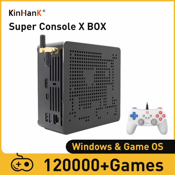 Konsollar Süper Konsol Kutusu WiFi Retro Video Oyunu Konsolu PS2/WII/WIIU/GameCube için 63000 Oyun Mini Konsolu 4K HD ile Windows 10 Pro
