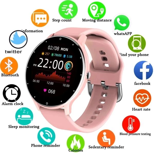 Uhren FOXBOX Damen Herren Smart Watch Mädchen Smartwatch 2022 Armbänder Wasserdichte Fitnessuhren für Frauen Smart Activity Tracker Uhr