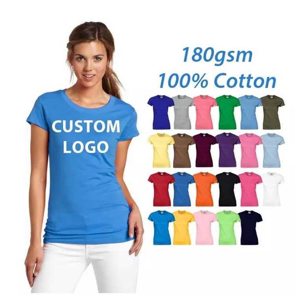 Camiseta feminina personalizada oem 100% algodão, camiseta unissex de manga curta branca e lisa de grandes dimensões para promoção