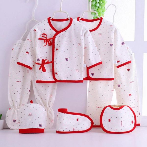 Conjuntos de roupas meninos 7pcs bebê dos desenhos animados pijamas meninas conjunto tops chapéu calças bib outfitsset suores para adolescente