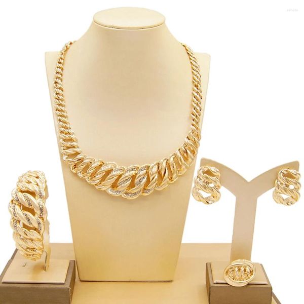 Комплект ожерелья и серег YULAILI, модный бренд, женские ювелирные изделия, цепочка с подвеской, дизайн, большое кольцо высшего качества, подарок, роскошная бижутерия