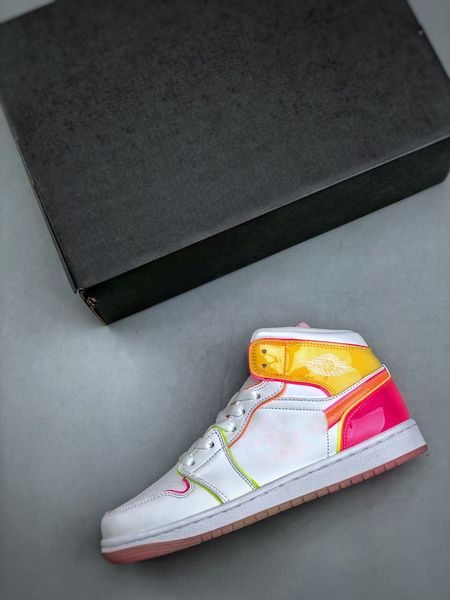 Scarpe da basket da donna 1 1 Mid SE Edge Glow Bianco Hyper Crimson Pink Blast Lemon Venom 1s Sneaker