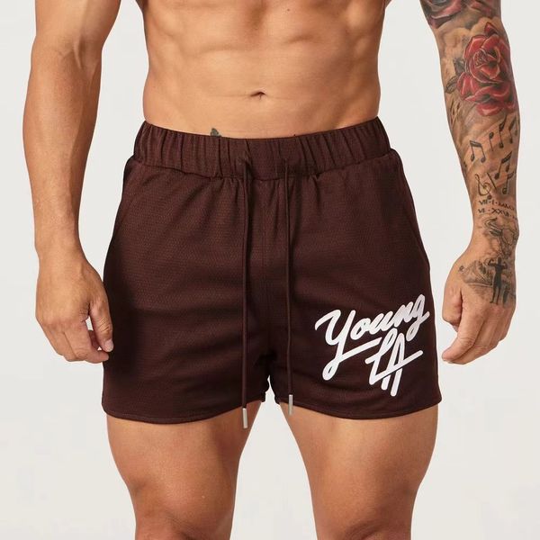 Shorts de fitness masculino malha de secagem rápida ao ar livre treinamento de corrida calças de praia respirável calças de basquete americano de três pontos m l xl xxl xxxl