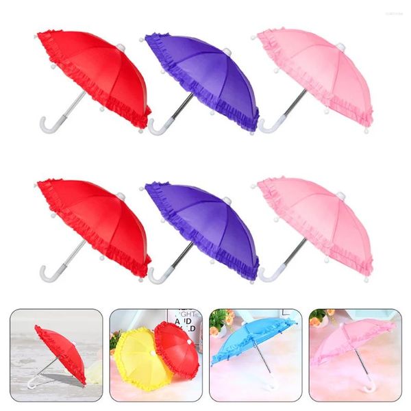 Guarda -chuvas 6 PCs Decorativo Mini Toys Child Child for Rain Plastic Kids adereços