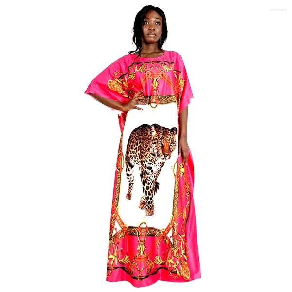 Party Kleider Elegante Herbst Lose Frauen Kleid Batwing Hülse Tiger Muster Drucken Maxi Kausalen Oansatz Weibliche Robe 2024