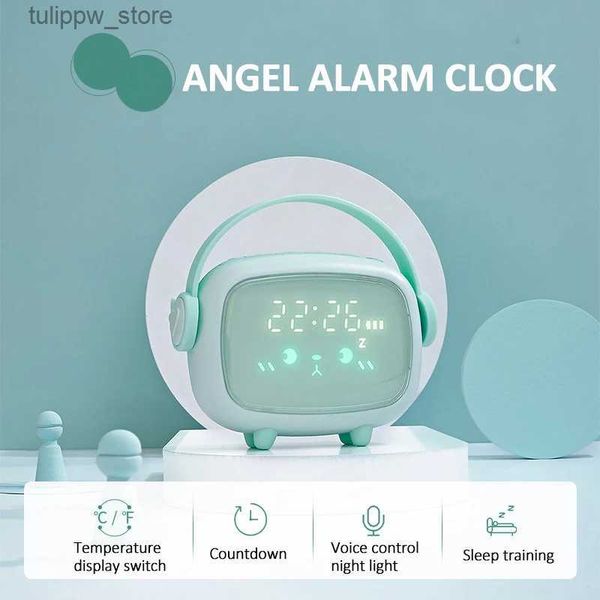 Schreibtisch Tischuhren LED Digital Wecker Sprachsteuerung Elektronische Nachtlampe Licht Lampe Schreibtisch Tischuhr Timing Countdown Wecker Home Decor L240323