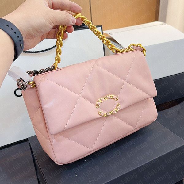 Tasarımcı Çanta Mini Dikdörtgen Flip Bag Mini 26cm Kadınlar Orijinal Cowhide El Çantası Siyah Cüzdan Cüzdan Crossbody Omuz Çantası Lüks CC Çantası