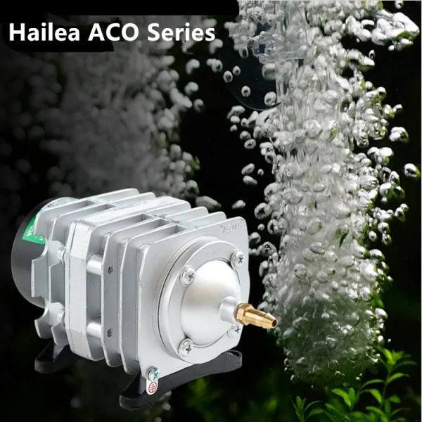 Zubehör 25W 30W 45W Hailea ACO Serie Aquarium Teich Elektromagnetische Luftkompressorpumpe Aquarium Luftblasen Belüfter Sauerstoffpumpe