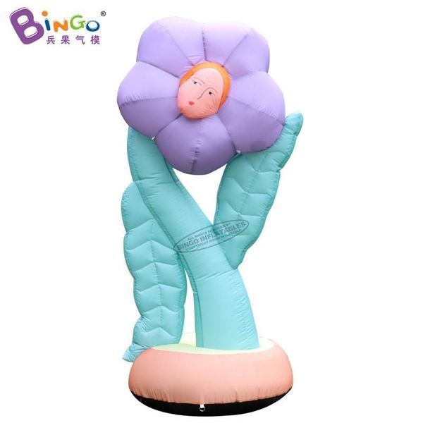 5MH (16,5 pés) com publicidade personalizada de soprador Flores de desenhos animados Flores de brinquedos Plantas de inflação com rosto para decoração de lojas de eventos de festa