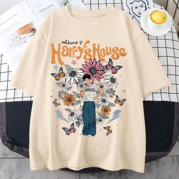 Harrys House Women T-Shirts Baumwolle Sommer Manga Grafik Kurzarm Tee T-Shirt weiche Originalität Slice des Lebens
