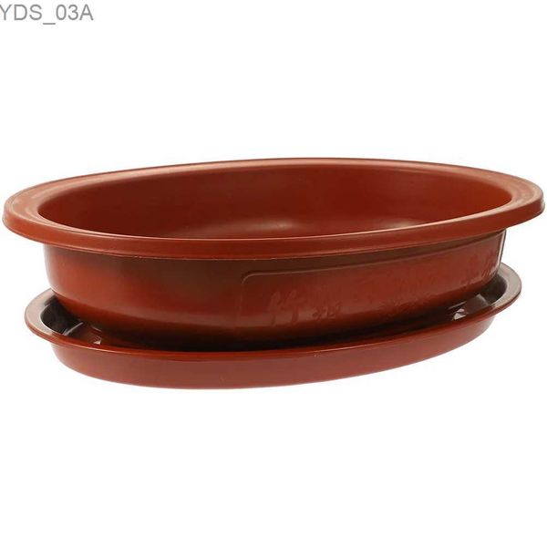 Plantadores Potes 1 Pcs 14 Vermelho Grande Jardim Tigela Plantador Bandeja Rasa Planta Pote Dreno Buraco Plástico Flowerpot Drenagem Plug Indoor Ao Ar Livre 240325