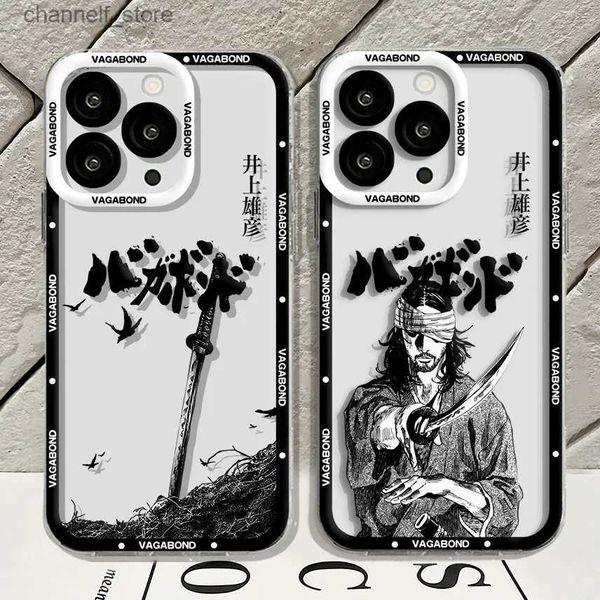 Casos de telefone celular Vagabond Manga Phone Case para iPhone 15 14 13 12 Mini 11 Pro Max X XR XS 6 7 8 SE 2020 Plus Soft Silicone Transparente CoverY240325