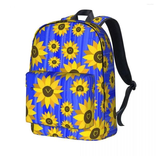 Mochila Girassol Amor Flor Amarela Mochilas de Viagem Mulheres Designer Leve High School Bags Lazer Mochila