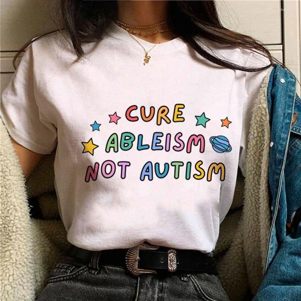 Женские футболки, рубашка с аутизмом, женская футболка Harajuku, графический дизайнер, женская одежда Y2k