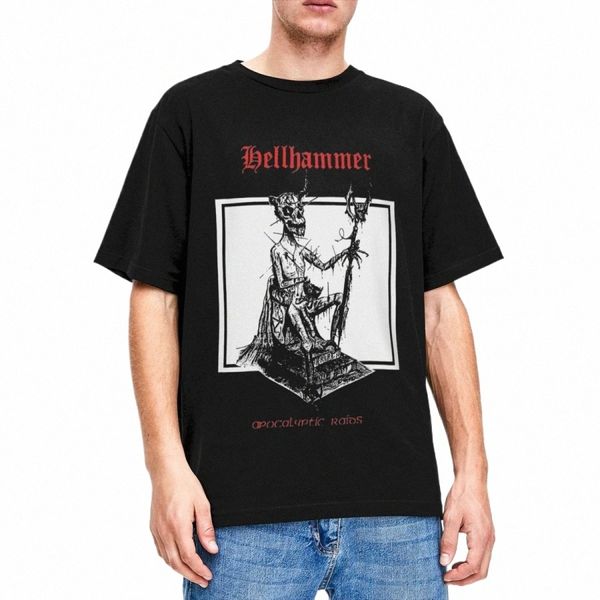 casual Hellhammer Swiss Metal Band T-shirt Uomo Donna Girocollo Cott Manica corta Tee Shirt Abiti estivi M54s #