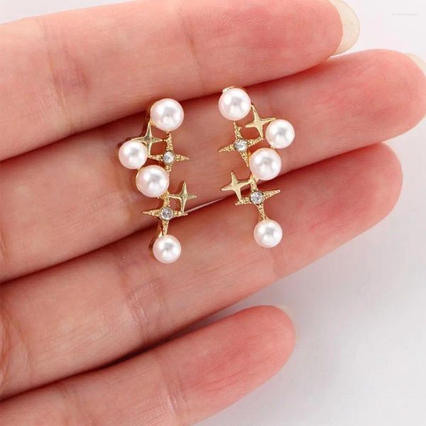 Ohrstecker Koreanische Nette Stern Perle Für Frauen 2024 Fashionn Schmuck Kreative Brincos Großhandel