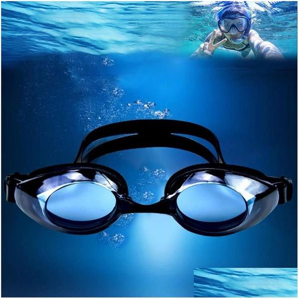 Máscaras de mergulho anti nevoeiro óculos de natação proteção uv espelhado claro sem vazamento para adt homens mulheres juventude crianças crianças nova chegada drop dho8r