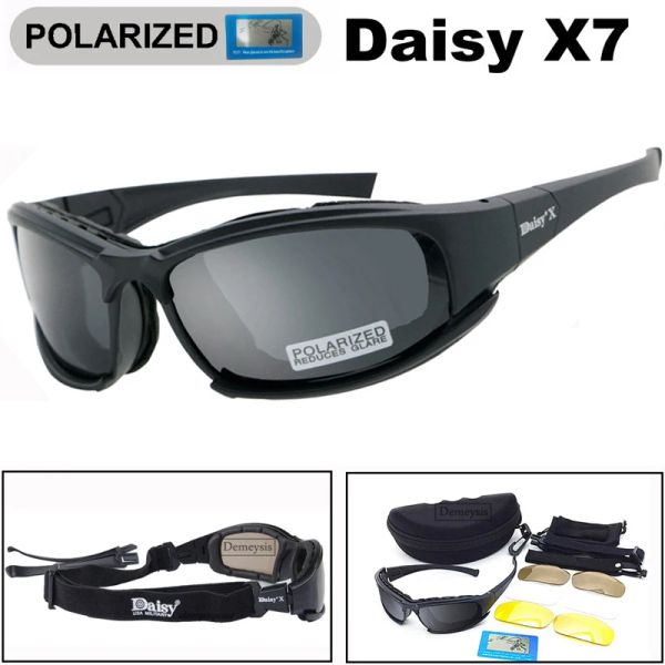 Eyewears Daisy X7 Taktische Sonnenbrille Outdoor Polarisierte Sonnenbrille 4 Objektiv Jagd Schießen Radfahren Motorrad Wandern Brillen