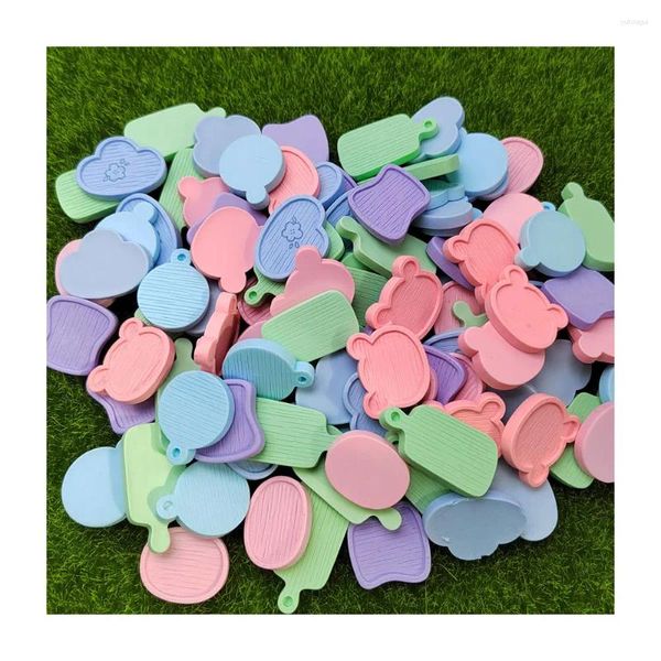 Dekoratif Çiçekler 20/30/50 PCS Sevimli Karikatür Reçine Ahşap Plaka Yemeği Tepsisi Cabochon Scrapbooking DIY Takı Saç Peneti Craft Deco Aksesuarları