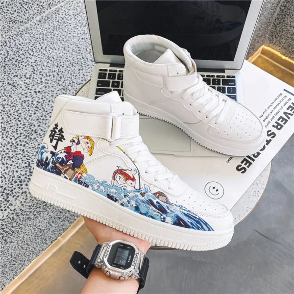 Stivali da pesca gatto anime uomo skateboard scarpe da skateboard bianche comfort sneakers casual sneakers street allmatch fashion shipping