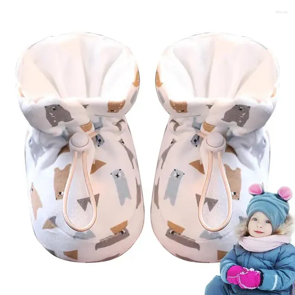 Botas Soft Soled Baby Shoes Inverno Cordão Quente Design para viagens de carro ao ar livre em casa e andando