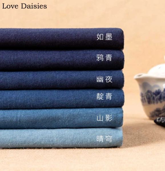 Stoff Chinese Traditionelle dunkle helle Handarbeit Indigo Blue Calico 100% Baumwollstoff für DIY Home Decor Kleidung Sashiko Stickerei