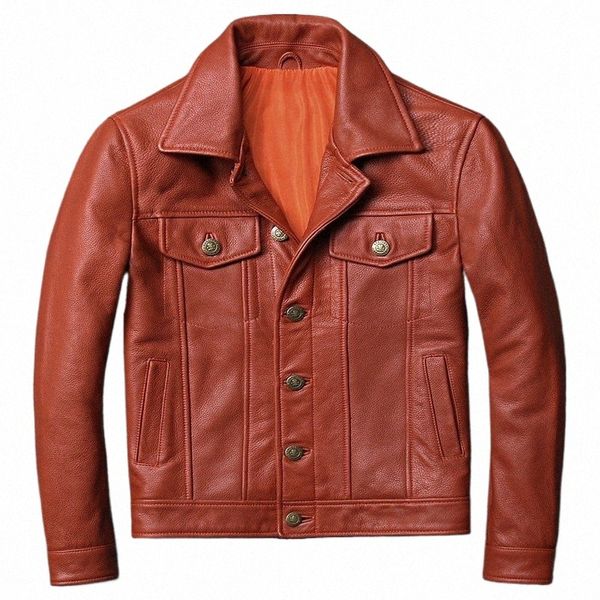 100% Genuine Mens Aviator Jacket Itália Luxo Único Breasted Curto Windproof Biker Leather Pilot Coat Plus Size 5XL m1bU #