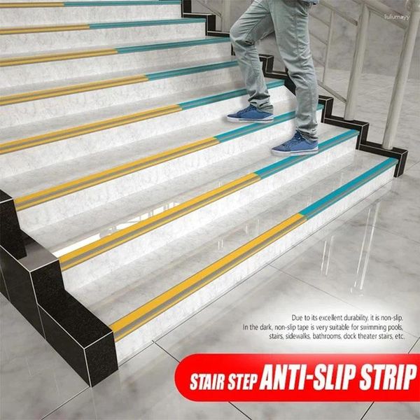 Tapetes de banho 1M Stair Step Anti-Slip Strip PVC Auto-adesivo Segurança Impermeável Escadas Mármore Piso Adesivo para Home School Kindergarten