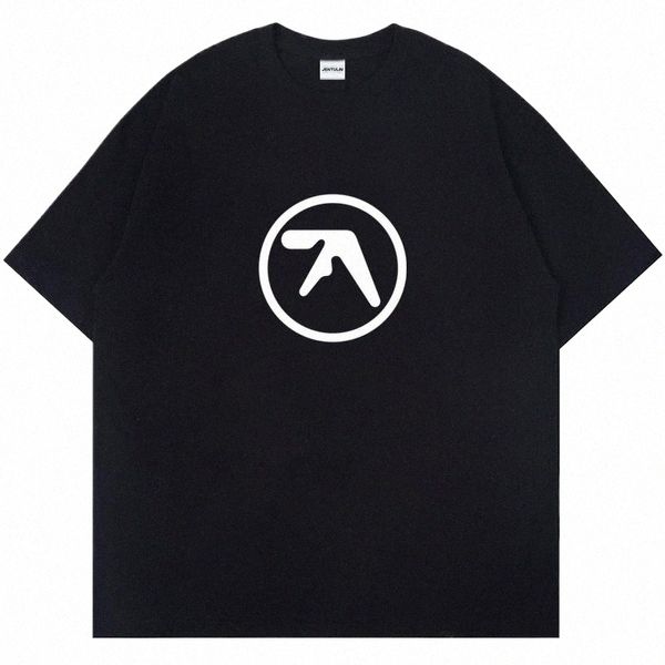 Punk Aphex Twin Print T-Shirt Oversize Hip Hop Herren Streetwear Harajuku T-Shirt Goth Summer Top Short Sleeve Cott Clothes Y2K V4ia##