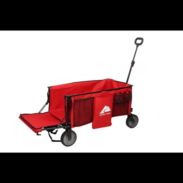 Тележки Кемпинговый фургон с удлинительной ручкой задней двери, тележка, складная тележка, тележка для покупок, складная тележка на колесах, красный