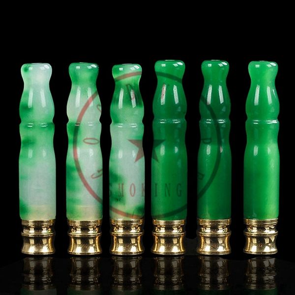 Mini Colorido Natural Jade Pedras Preciosas Tubos Tubo Um Hitter Portátil Bong Erva Tabaco Fumar Cigarro Titular Handpipe Filtro Bocal Catcher Taster Bat Tip