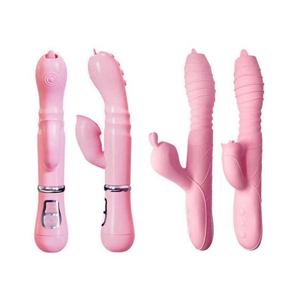 Hip Zunge lecken Kaninchen Vibrator Massagestab beheiztes und einziehbares weibliches Masturbationsgerät für Erwachsene Sexspielzeug 231129