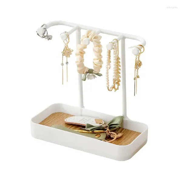 Ganci Porta gioielli Organizzatore Supporto da tavolo multifunzionale Scaffale di stoccaggio divisorio staccabile Contenitore in metallo di plastica