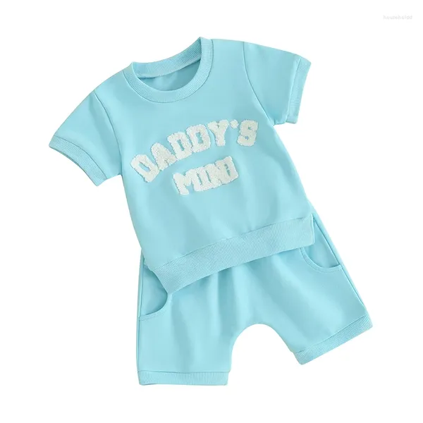 Giyim Setleri Toddler Bebek Kız Yaz Giysileri Mektubu Nakış Kısa Kollu T-Shirt Üstler Şort Sevimli Kıyafetler Set 0-3y