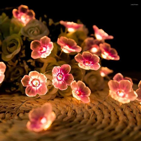 Saiten 3 Meter Kirschblüten-Blumengirlandenlampe USB-betriebene LED-Lichterkette Kristallblumen Innenhochzeit Weihnachtsdekorationen