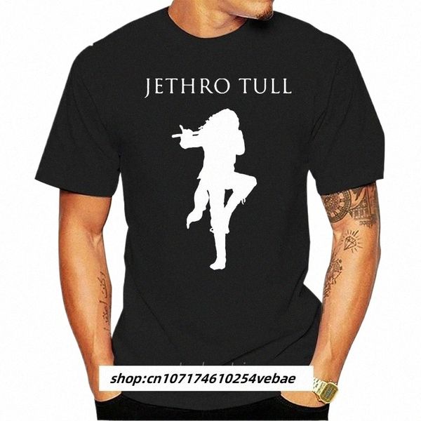 Jethro Tull Logo Black New T-shirt Rock Band Camisa cott camiseta masculina verão fi camiseta tamanho euro r62R #