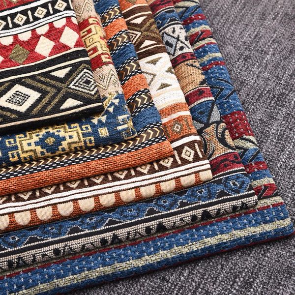 Kumaş yeni yüksek kaliteli kalınlaştırıcı bohem şenil jacquard vintage boho kumaş ev dekorasyon aksesuarları döşeme tekstil