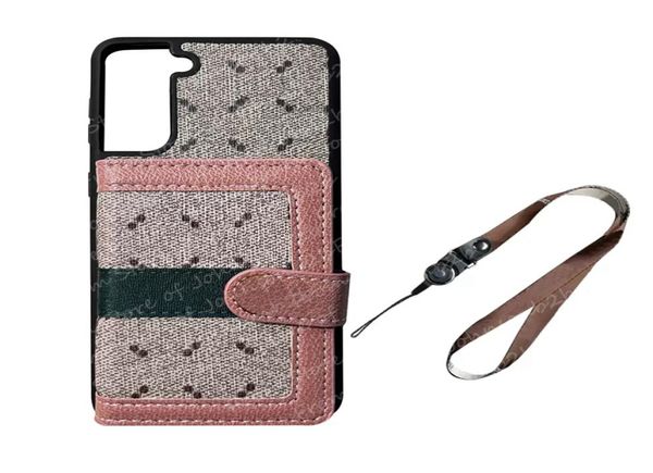 Linda carteira de cartão crossbody designer de capas de telefone para Samsung Galaxy S10 S20 S21 S22 Plus Ultra Note10 Note20 S Note 10 20 21 22441990