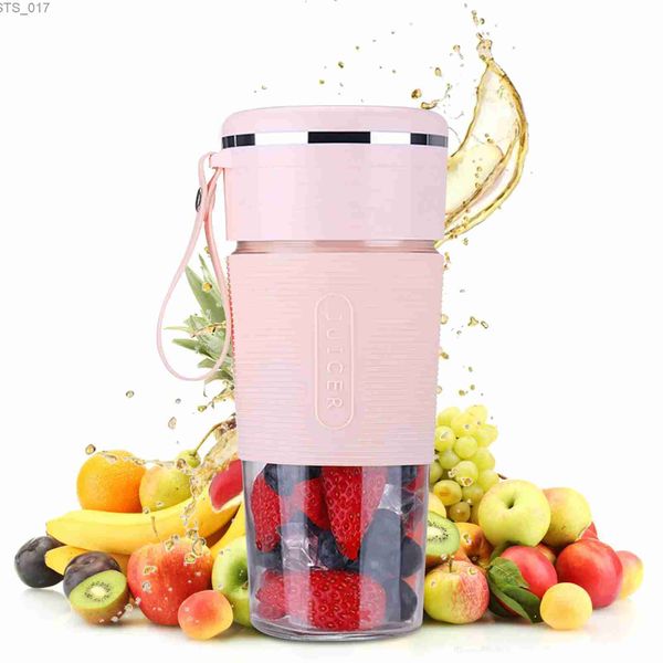 Juicers Copo liquidificador portátil fabricante de smoothie de suco USB recarregável copo pessoal de liquidificador com bateria recarregável embutida 300ml sucoL2403