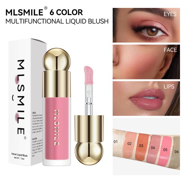 Flüssiger Lippenstift für Lippen und Wangen, universeller, feuchtigkeitsspendender, multifunktionaler, natürlicher Contouring-Highlighter, flüssiges Rouge