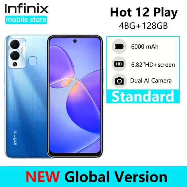 Infinix Hot 12 Play 4 GB 128 GB Mobiltelefon 6000 mAh Akku 6,82 Zoll HD+ Display Helio G35 Android 11