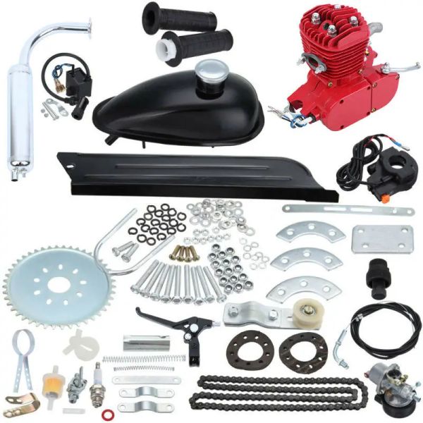 Zaagbladen 100cc 2 Tempi Bicicletta Ebike Kit Motore a Gas Motorizzato Fai da Te Bicicletta Elettrica Mountain Mtb Motore Set Max 2800w Velocità Fino a 50 km/h