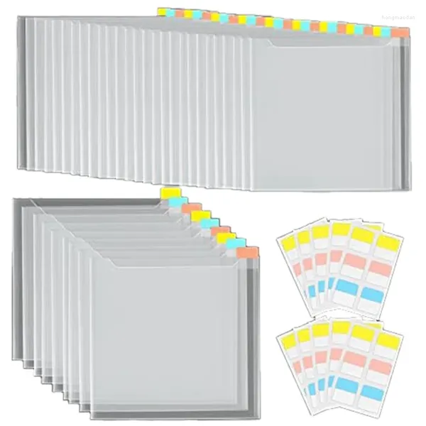 Sacos de armazenamento Papel de scrapbook de 36 peças com guias de índice pegajosas de 60 unidades para segurar 6x6 polegadas