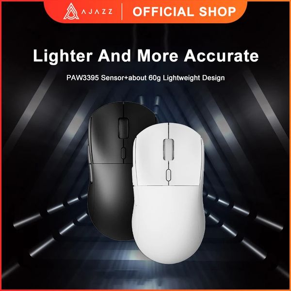 Ajazz aj199 24ghz mouse óptico sem fio com receptor usb gamer 26000dpi 6 botões para computador pc portátil desktop 240314